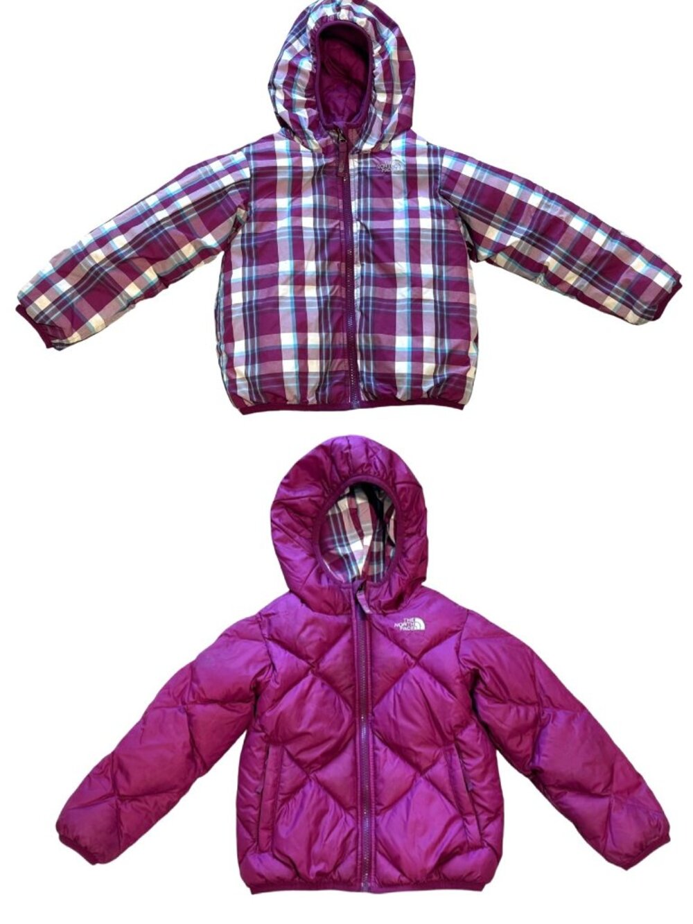 The North Face Jacket Toddler Girls 4T Reversible Moondoggy Down 550 Quilted